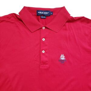 Vintage Polo Ralph Lauren Golf Polo Shirt Mens Large Red Deering Bay